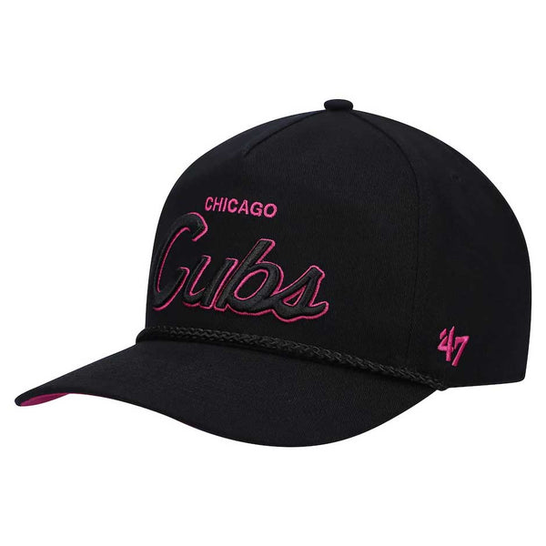 Chicago Cubs Black & Pink Crosstown Script Hitch Adjustable Cap
