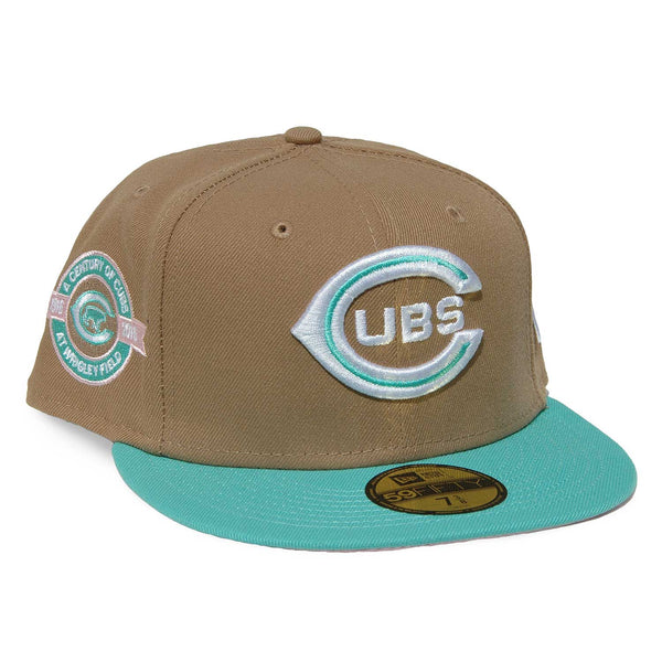 Chicago Cubs Teal & Pink 1916-2016 Wrigley Field 59FIFTY Fitted Cap