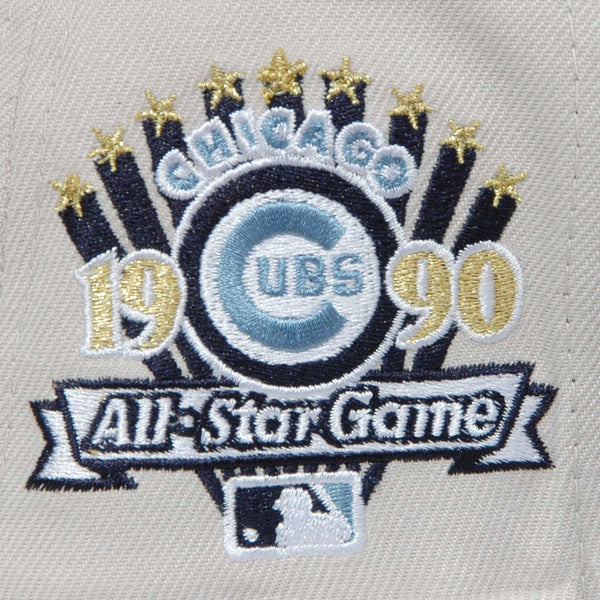 Chicago Cubs Cream & Navy Bullseye 1990 All Star Game 59FIFTY Fitted Cap
