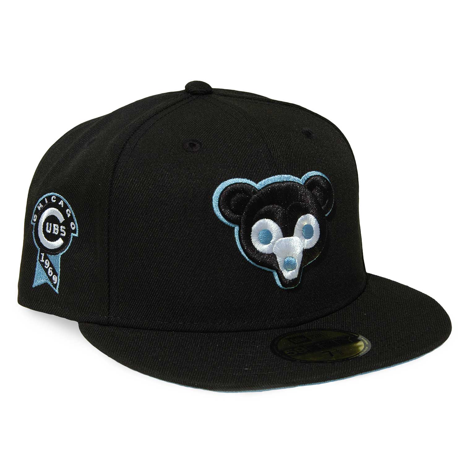 Chicago Cubs 1969 Black & Baby Blue 59FIFTY Fitted Cap 7 7/8 = 24 5/8 in = 62.5 cm