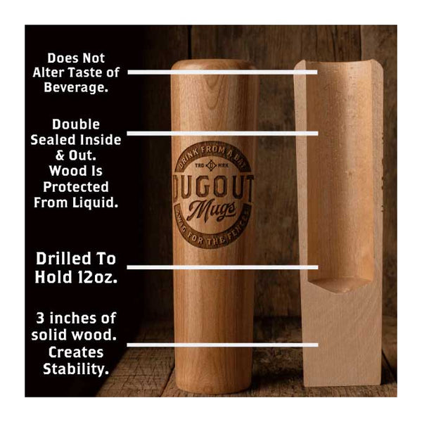 Chicago Cubs Engraved Dugout Bat Mug