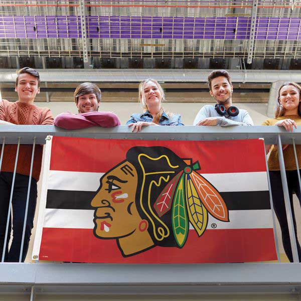 Chicago Blackhawks 3' X 5' Striped Deluxe Flag