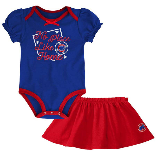 Outerstuff Chicago Cubs Newborn Girls Outfield Skirt & Creeper Set 6-9 Months