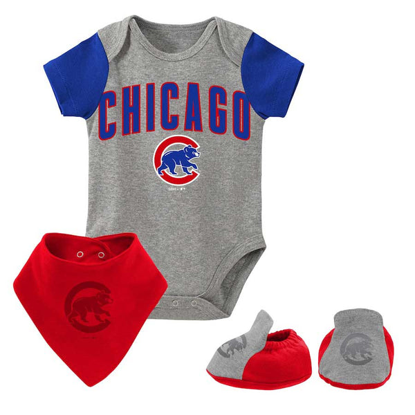 Chicago Cubs Newborn Lead Runner Bib Bootie & Creeper Set
