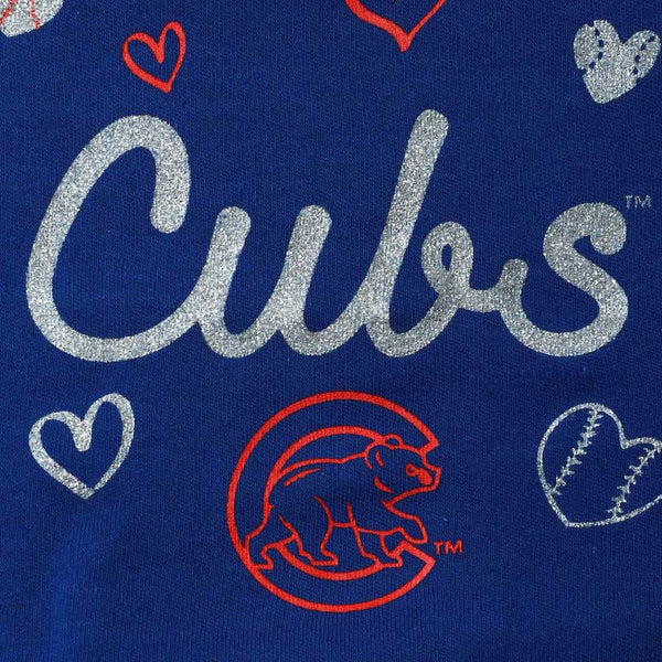 Chicago Cubs Newborn Girls Home Plate Bib Bootie & Creeper Set