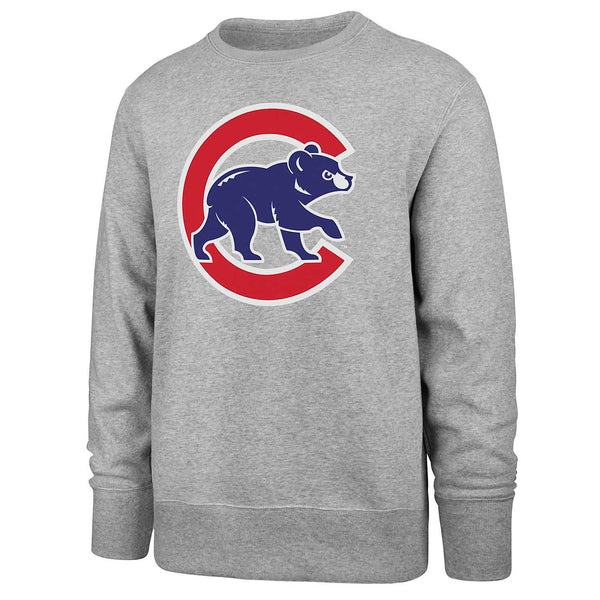 Chicago Cubs Grey Walking Bear Fleece Crew Sweatshirt