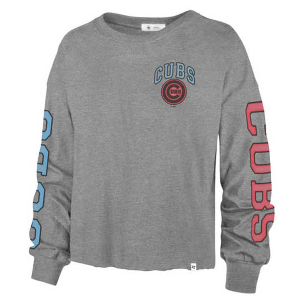 Chicago Cubs Ladies Ultra Max Parkway Cropped Long Sleeve T-Shirt