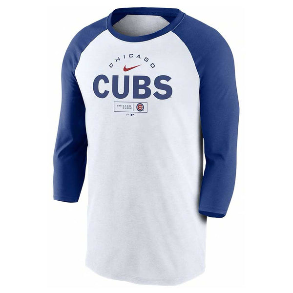 Chicago Cubs Nike Modern Arch Tri-Blend 3/4-Sleeve Raglan T-Shirt