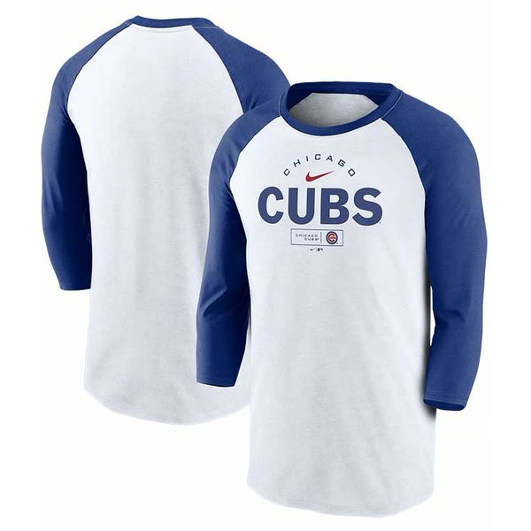 Chicago Cubs Nike Modern Arch Tri-Blend 3/4-Sleeve Raglan T-Shirt