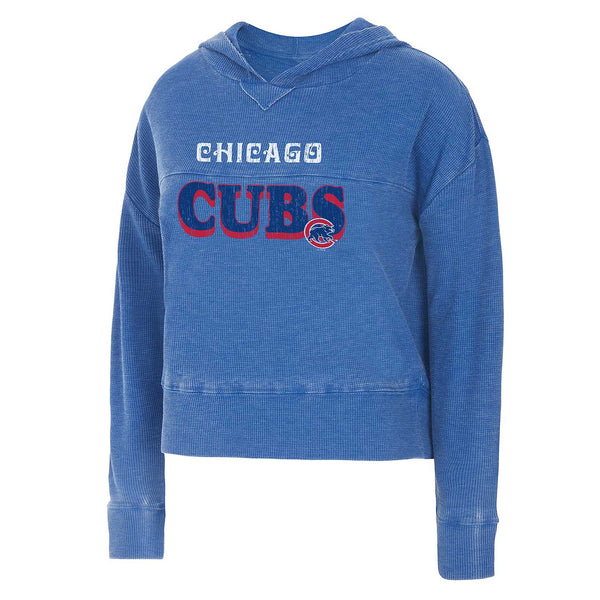 Chicago Cubs Women's Resurgence Crop Hooded Sweatshirt