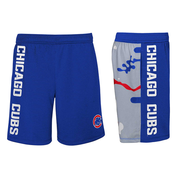 Chicago Cubs Youth Royal Camo Newsies Active Shorts