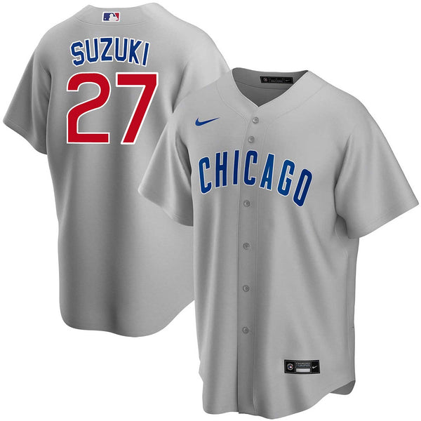Chicago Cubs Seiya Suzuki Road Replica Jersey W/ Authentic Lettering