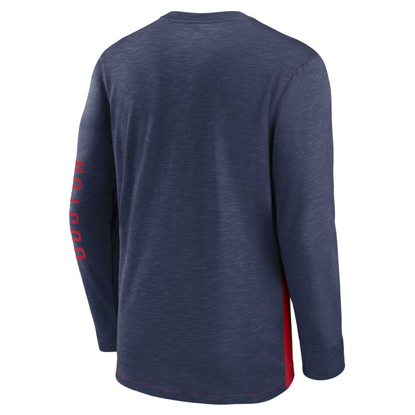 Men's Nike Navy Boston Red Sox Over Arch Performance Long Sleeve T-Shirt