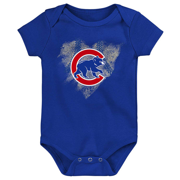 Chicago Cubs Newborn Girls Batter Up 3-Pack Creeper Set