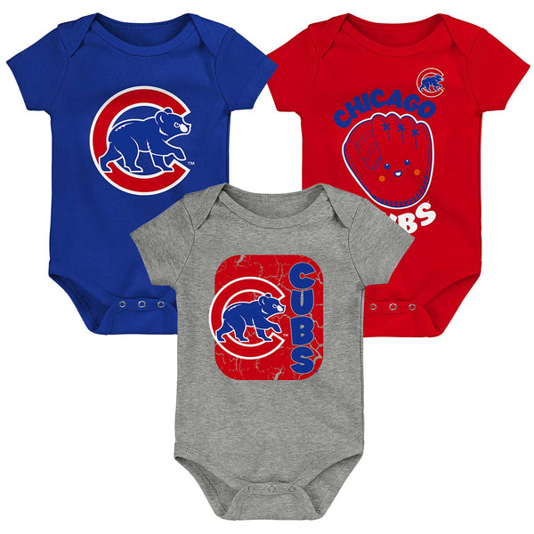 Chicago Cubs Infant Change Up 3-Pack Creeper Set