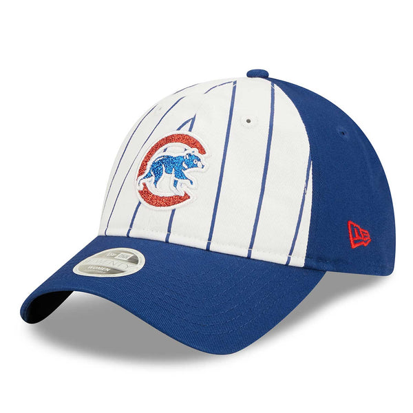 Chicago Cubs Women's Walking Bear Pinstripe Glam 9TWENTY Adjustable Cap