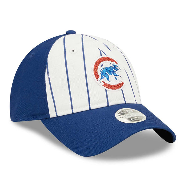 Chicago Cubs Women's Walking Bear Pinstripe Glam 9TWENTY Adjustable Cap