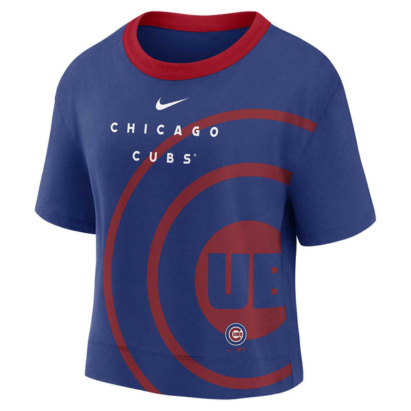 Chicago Cubs Ladies Nike Team First High Hip Boxy T-Shirt