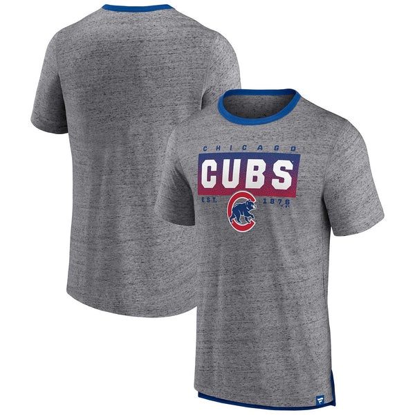 Chicago Cubs Iconic Speckled Ringer T-Shirt - Mens