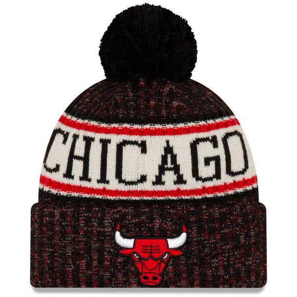 Chicago Bulls Black Sport Knit Hat With Pom