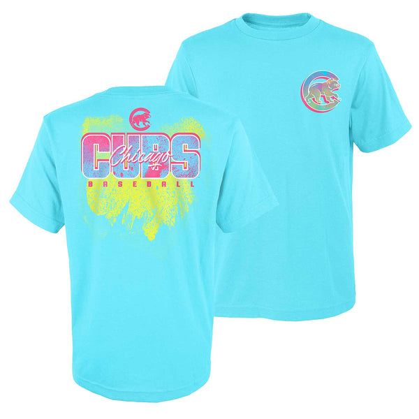 Chicago Cubs Youth Neon Heat Wave T-Shirt