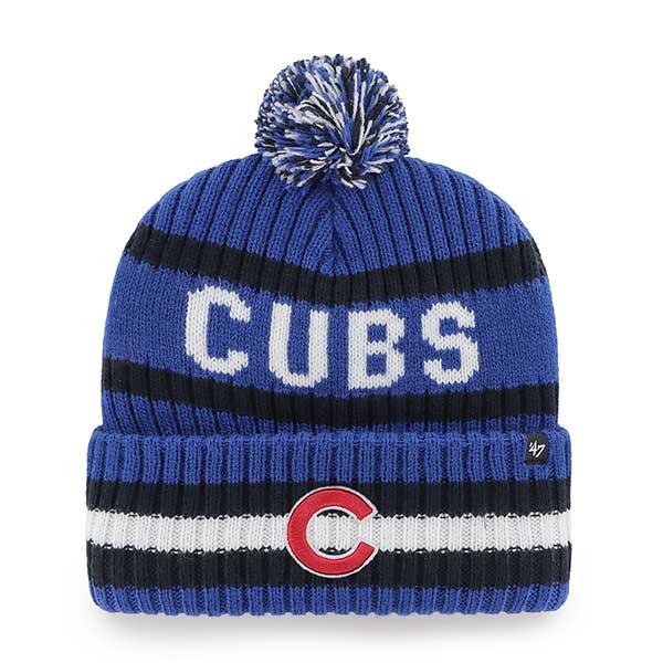 Chicago Cubs Royal Bering Cuffed Knit Hat w/ Pom