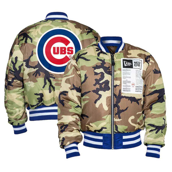 Chicago Cubs Alpha Industries Royal All Over Reversible Bomber Jacket