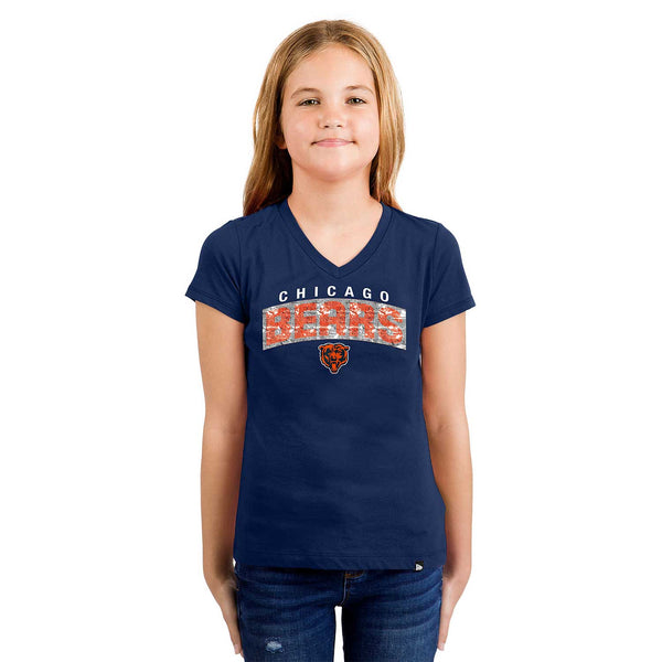 Chicago Bears Youth Girls Sequin T-Shirt