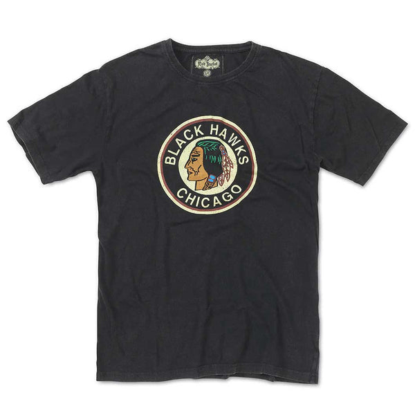 Chicago Blackhawks Vintage Black Brass Tacks T-Shirt