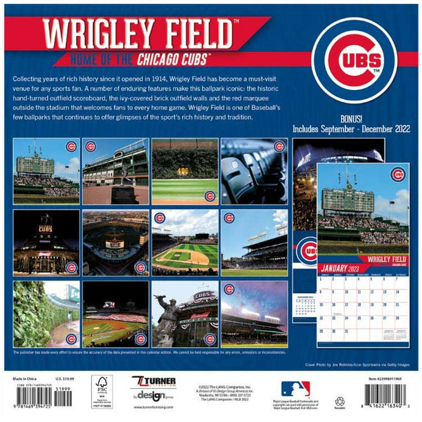 Chicago Cubs Wrigley Field 2023 Calendar