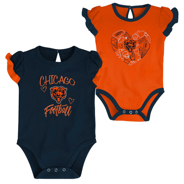 Chicago Bears Newborn Too Much Love 2-Pack Creeper Set