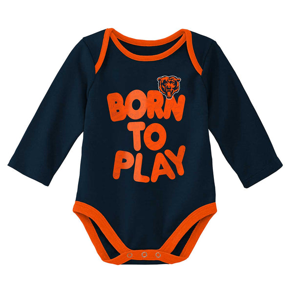 Chicago Bears Newborn Born To Win 2-Pack Long Sleeve Creepers