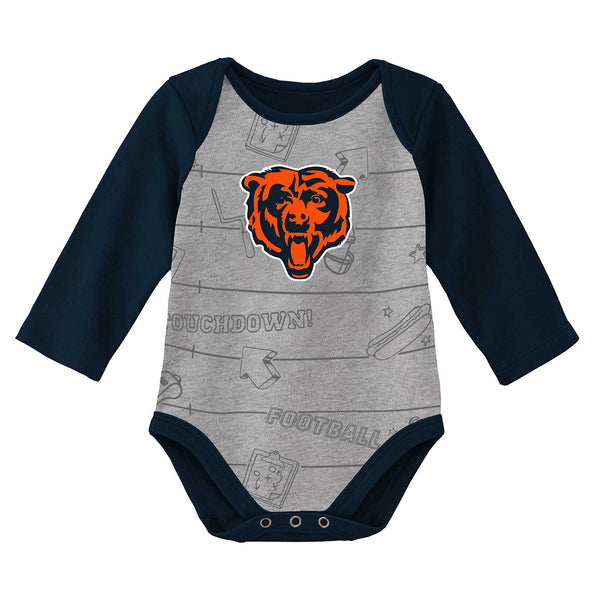 Chicago Bears Newborn Born To Win 2-Pack Long Sleeve Creepers