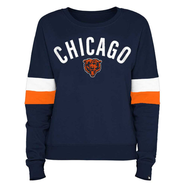 Chicago Bears Ladies Team Stripe Crew Sweatshirt