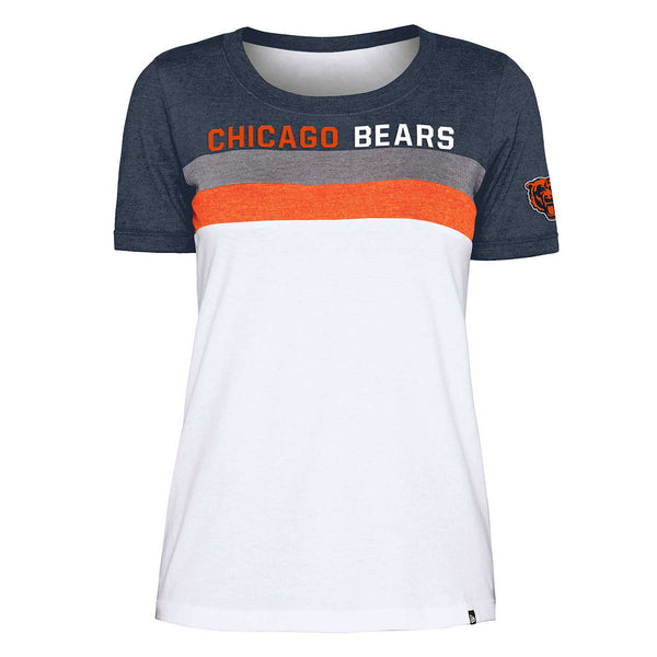 Chicago Bears Women's Biblend Striped T-Shirt