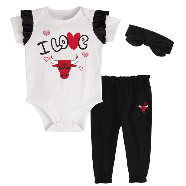 Chicago Bulls Infant I Love Basketball 3pc Fashion Set