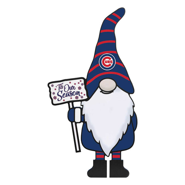 Chicago Cubs Winter Gnome Wooden Kickstand Sign