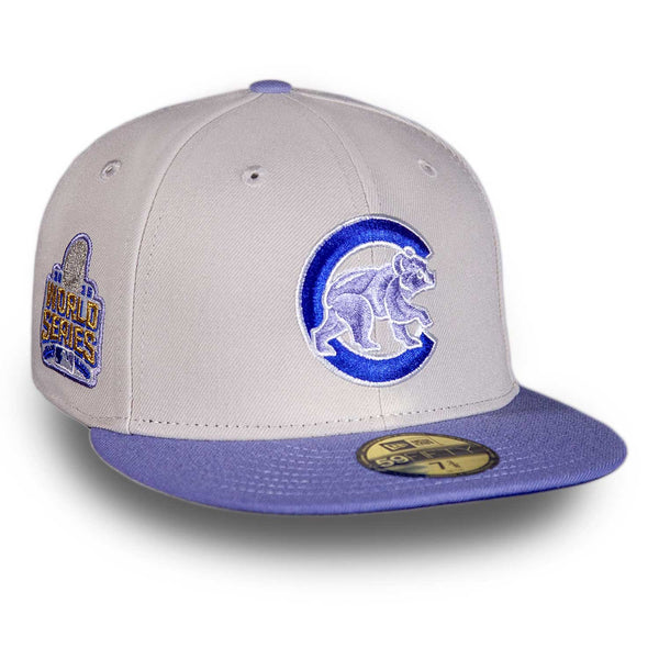 Chicago Cubs Stone Lavender Walking Bear 2016 World Series 59FIFTY Fitted Cap