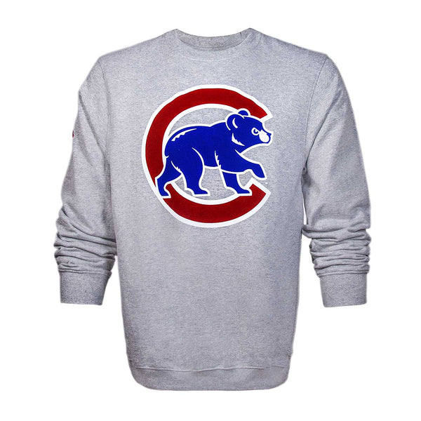 Chicago Cubs Grey Walking Bear Crew Sweatshirt