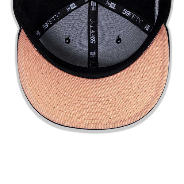 Chicago Cubs Black & Peach Bullseye 59FIFTY Fitted Cap