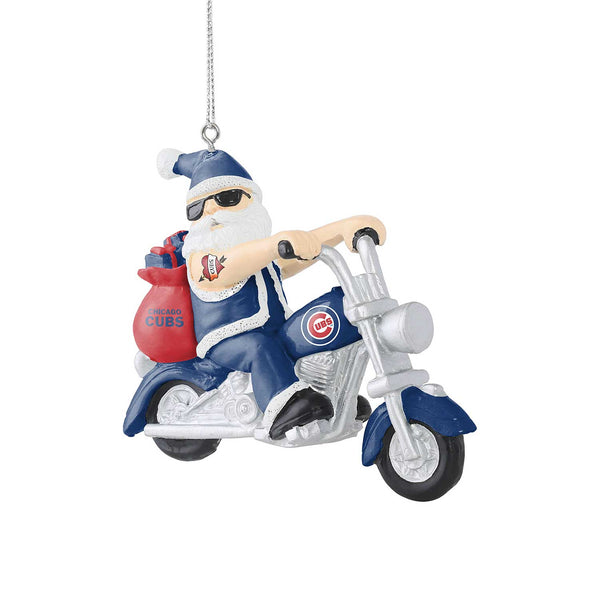 Chicago Cubs Santa On a Motorcycle Ornament