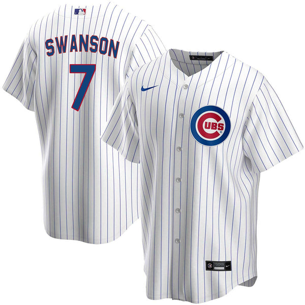 Dansby Swanson Chicago Cubs Nike Home Authentic Player Jersey- White/Royal