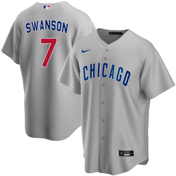 Chicago Cubs Nike Dansby Swanson Road Replica Jersey With Authentic Lettering