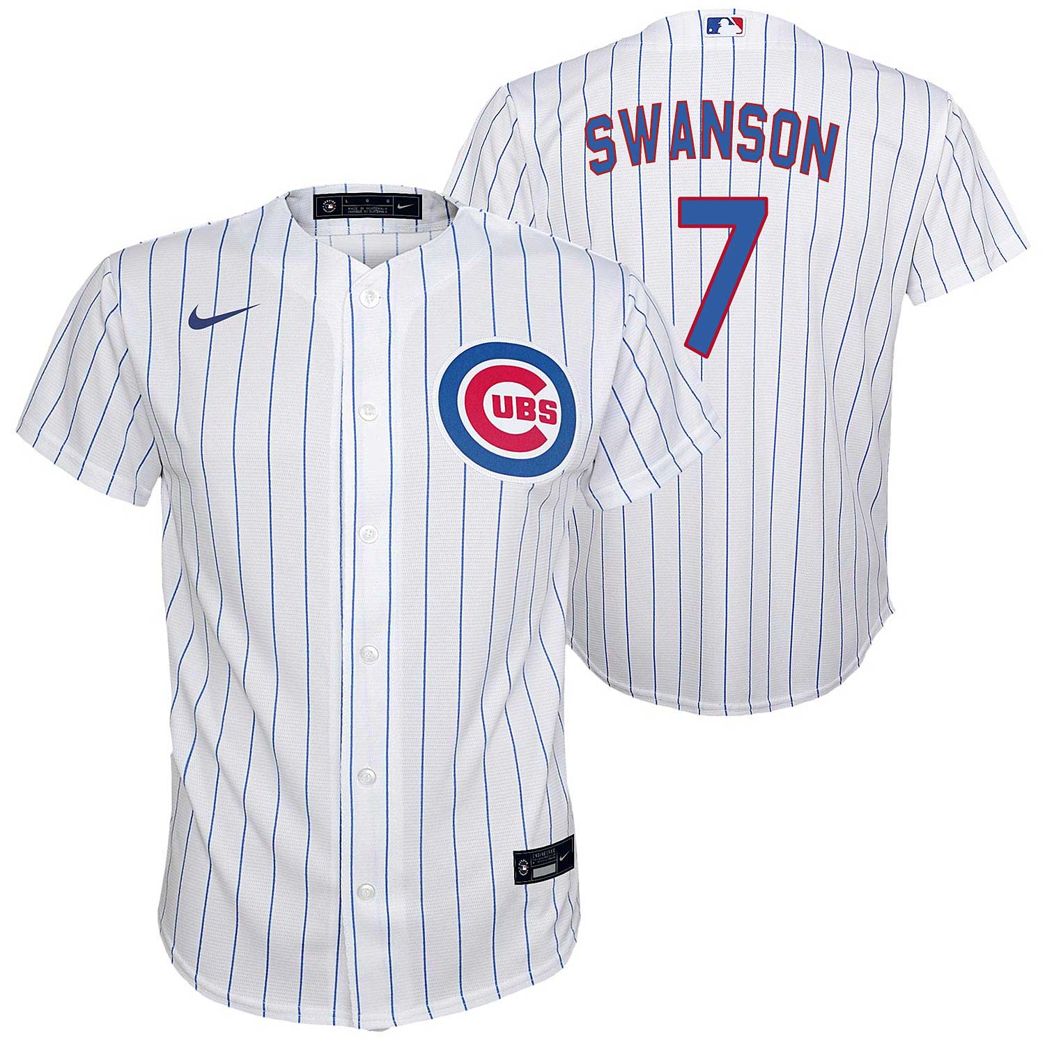 Chicago Cubs Dansby Swanson Youth Nike Home Twill Player Finished