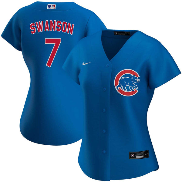 Chicago Cubs Dansby Swanson Ladies Nike Alternate Replica Jersey W/ Authentic Lettering