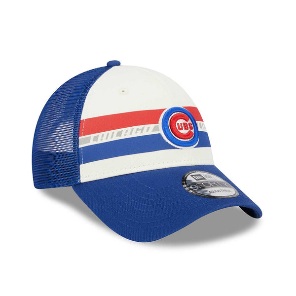 Chicago Cubs Bullseye Teamstripe 9FORTY Trucker Cap