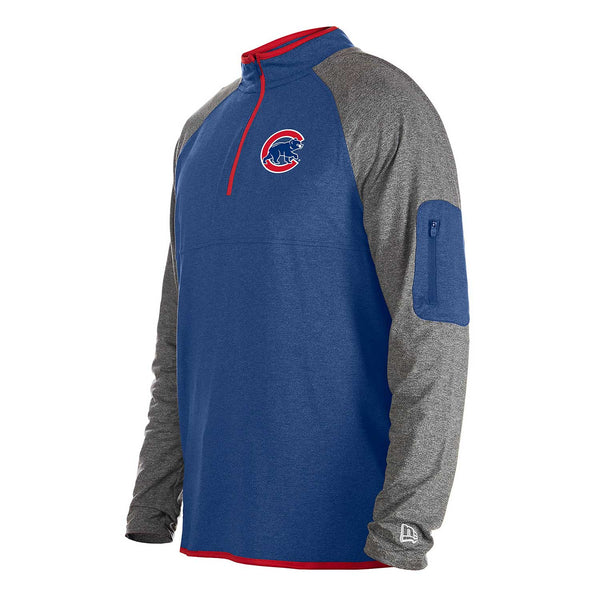 Chicago Cubs Two Tone Walking Bear Quarter Zip Sweatshirt