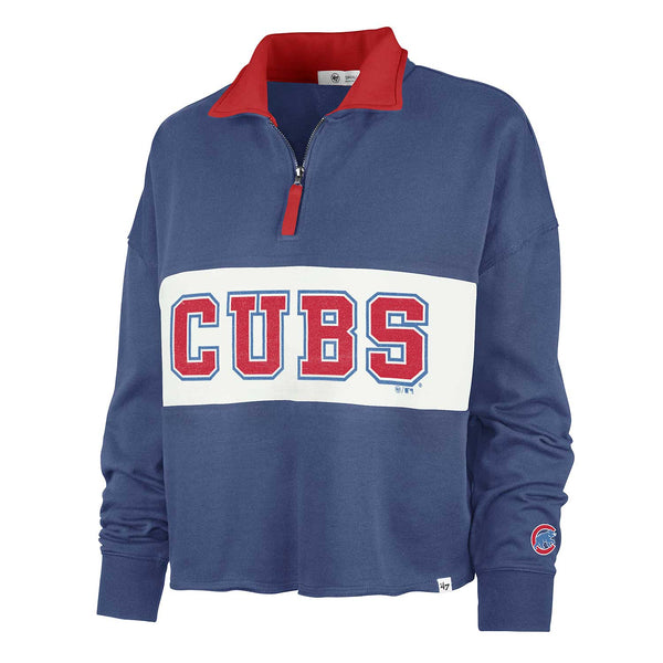Chicago Cubs Women's Cadet Remi Cropped 1/4-Zip Sweatshirt
