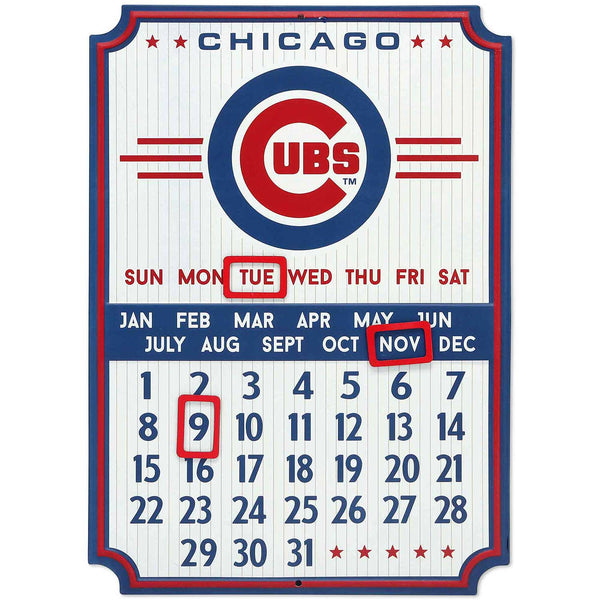 Chicago Cubs Metal Reusable Calendar