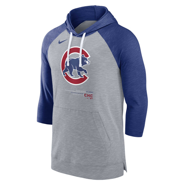 Chicago Cubs Nike 3/4-Sleeve Raglan Hooded T-Shirt